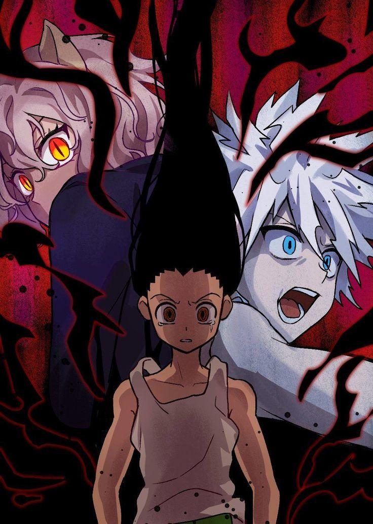 Hunter x Hunter Gon fighting Neferpitou in Chimera Ant arc