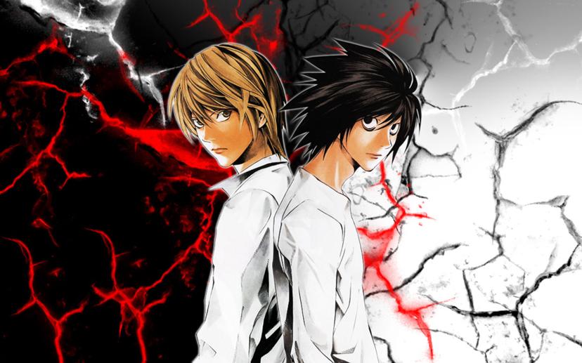 Death Note anime Light Yagami L key visual
