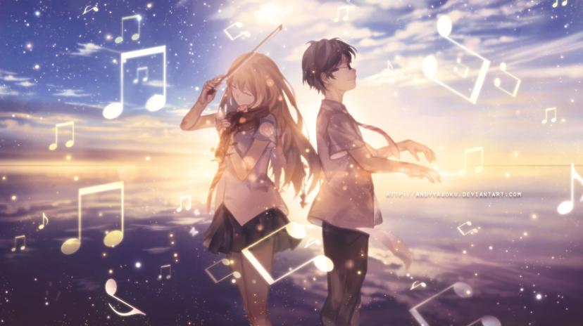 Your Lie in April anime music drama school romance