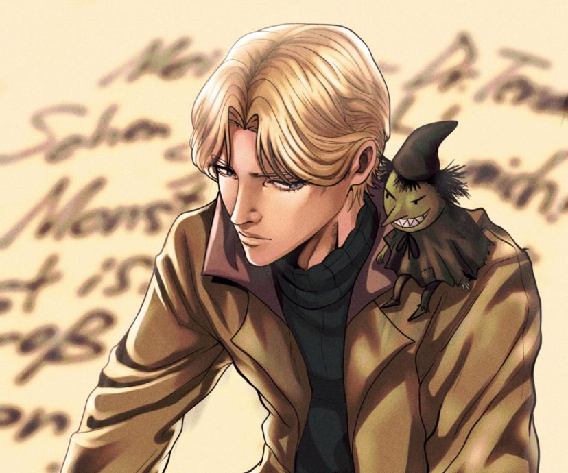 Monster anime Johan Liebert Tenma key visual