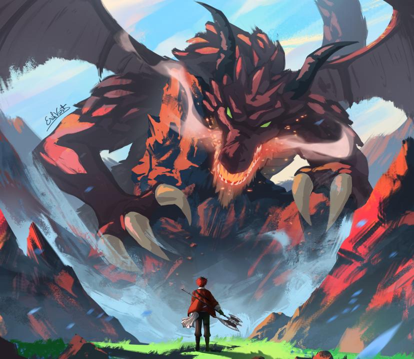 Frieren and Stark battling a demon with magical effects anime screenshot