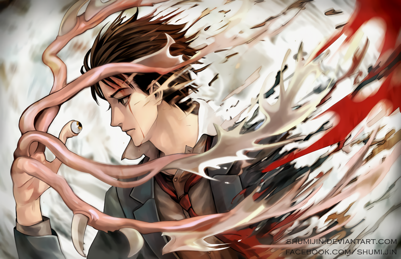 Parasyte the Maxim anime Shinichi Migi key visual