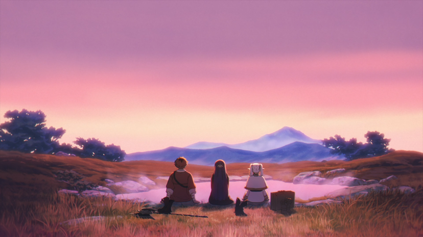 Fern and Stark sharing a quiet moment during their journey anime